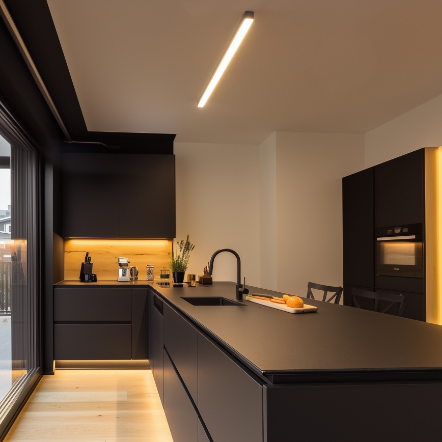 Brilagi - LED ytmonterad takarmatur FULLDAY LED/20/30/40W/230V 2700/4000/6000K 120 cm UGR19 svart