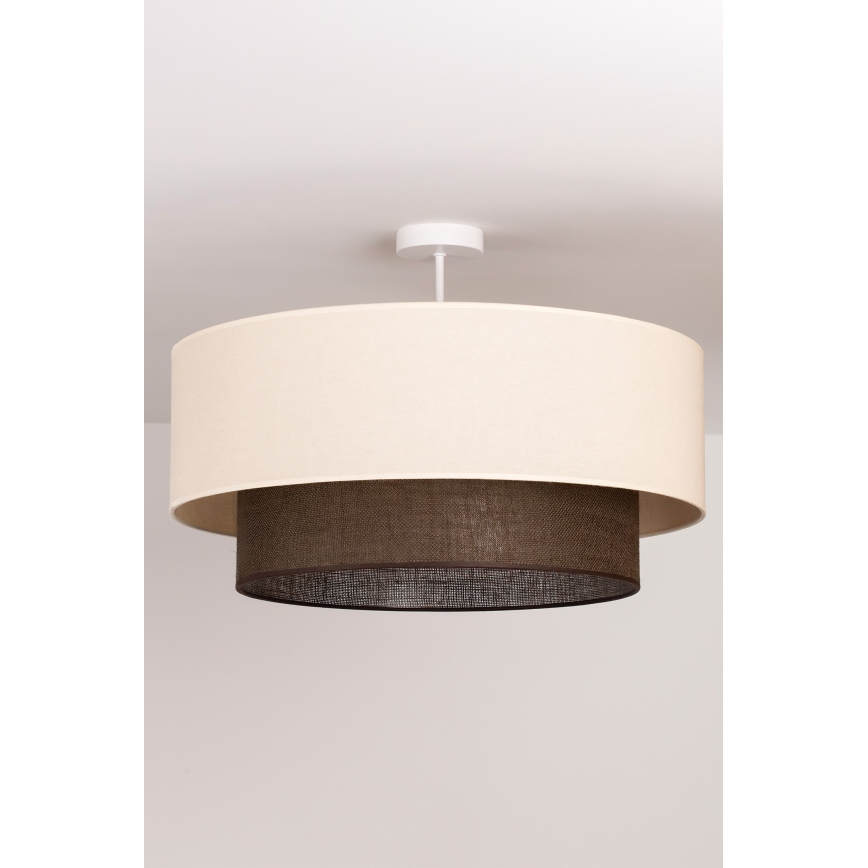 BRILAGI - LED ytmonterad takkrona BOHO-stil 3xE27/15W/230V Ø 60 cm krämvit/brun