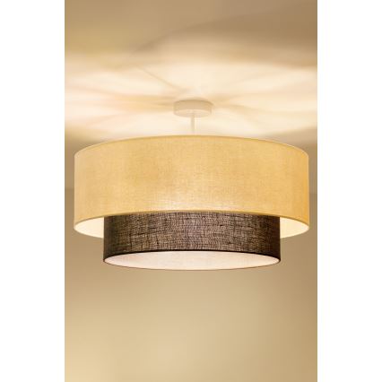 BRILAGI - LED ytmonterad takkrona BOHO-stil 3xE27/15W/230V Ø 60 cm krämvit/brun