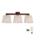 BRILAGI - LED Ytmonterad takkrona LATTE 3xE27/15W/230V furu/beige