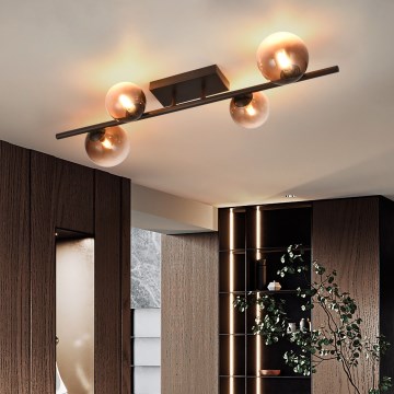 Brilagi - LED ytmonterad takkrona MILLA 4xG9/3W/230V brun/rökbrun