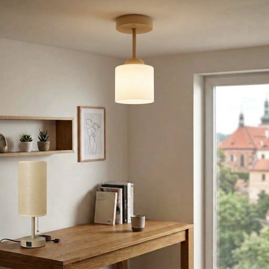 BRILAGI - LED-ytmonterad takkrona RETRO GLASS 1xE27/60W/230V Ø 10 cm beige/vit