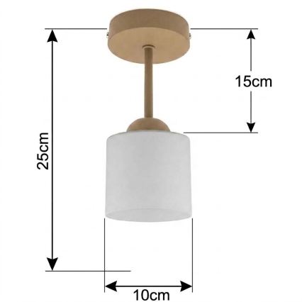 BRILAGI - LED-ytmonterad takkrona RETRO GLASS 1xE27/60W/230V Ø 10 cm beige/vit