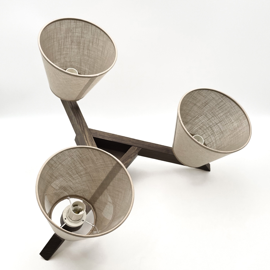 Brilagi - LED ytmonterad taklampa ANTHONY 3xE14/40W/230V ek/valnöt/beige