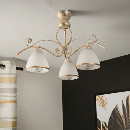 Brilagi - LED-ytmonterad taklampa ANTICO, 3x E27, max 60 W, 230 V, 3000 K, vit patina