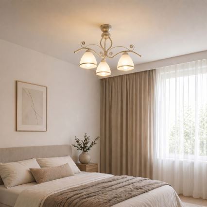 Brilagi - LED-ytmonterad taklampa ANTICO, 3x E27, max 60 W, 230 V, 3000 K, vit patina
