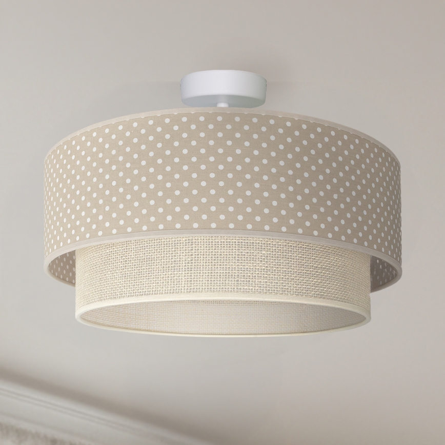 Brilagi-LED ytmonterad taklampa BOHO BOBO, 1 x E27 / 60 W / 230 V, Ø 40 cm, prickmönster, beige/kräm