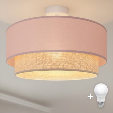 Brilagi - LED ytmonterad taklampa BOHO BOBO 1xE27/10W/230V Ø 40 cm rosa/krämfärgad