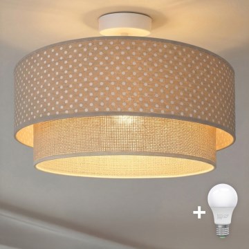Brilagi - LED ytmonterad taklampa BOHO BOBO 1xE27/60W/230V Ø 40 cm prickar beige/krämvit
