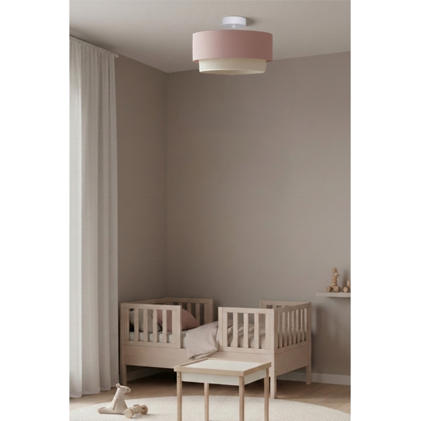 Brilagi - LED ytmonterad taklampa BOHO BOBO 1xE27/60W/230V Ø 40 cm rosa/krämfärgad
