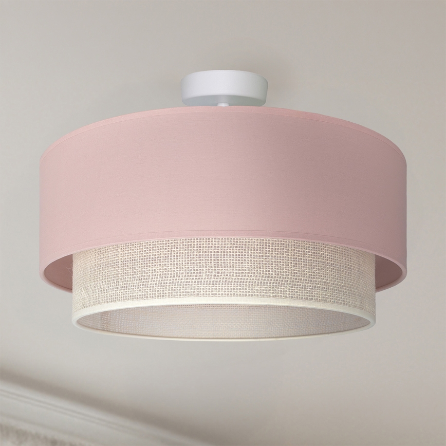 Brilagi - LED ytmonterad taklampa BOHO BOBO 1xE27/60W/230V Ø 40 cm rosa/krämfärgad