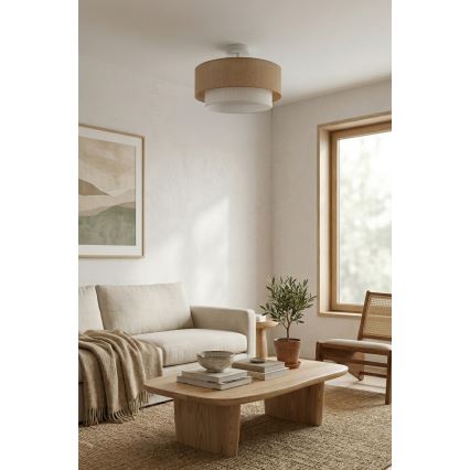 Brilagi - LED ytmonterad taklampa BOHO ECO 1xE27/10W/230V Ø 40 cm beige/krämfärgad