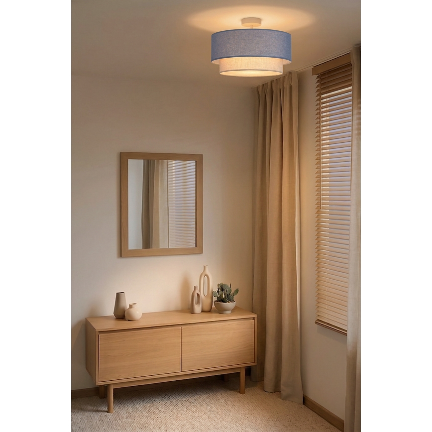 Brilagi - LED ytmonterad taklampa BOHO ECO 1xE27/10W/230V Ø 40 cm blå/krämfärgad