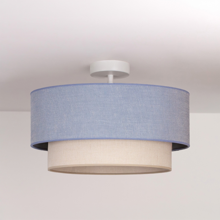 Brilagi - LED ytmonterad taklampa BOHO ECO 1xE27/10W/230V Ø 40 cm blå/krämfärgad