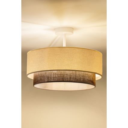 Brilagi - LED ytmonterad taklampa BOHO STYLE 1xE27/15W/230V Ø 40 cm krämvit/brun