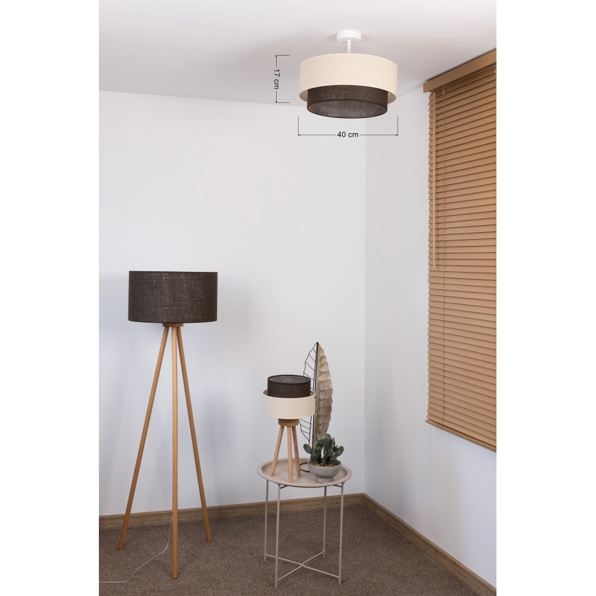 Brilagi - LED ytmonterad taklampa BOHO STYLE 1xE27/15W/230V Ø 40 cm krämvit/brun