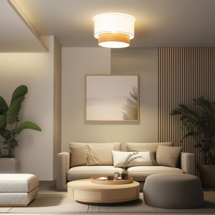 Brilagi - LED ytmonterad taklampa CERIA 1xE27/40W/230V Ø 50 cm vit/beige