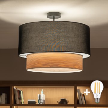 Brilagi - LED ytmonterad taklampa CERIA 1xE27/60W/230V pr. 50 cm svart/beige