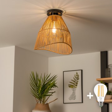 Brilagi - LED-ytmonterad taklampa CERIA BOHO 1x E27/40W/230V Ø 30 cm brun