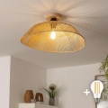 BRILAGI - LED ytmonterad taklampa CERIA BOHO 1xE27/40W/230V Ø 50 cm brun/ek