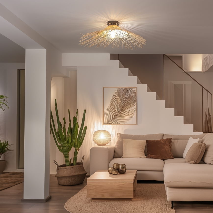Brilagi - LED ytmonterad taklampa CERIA BOHO 1xE27/40W/230V Ø 70 cm bambu