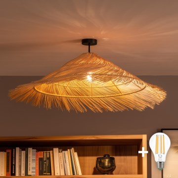 Brilagi - LED ytmonterad taklampa CERIA BOHO 1xE27/60W/230V Ø 100 cm svart/beige