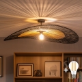 BRILAGI - LED ytmonterad taklampa CERIA BOHO 1xE27/60W/230V Ø 100 cm svart/brun