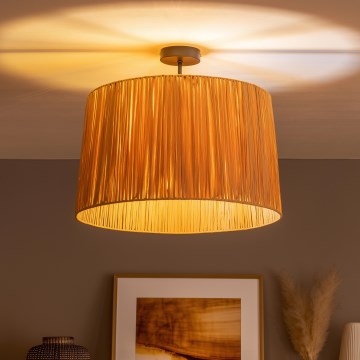 Brilagi - LED ytmonterad taklampa CERIA BOHO 1xE27/60W/230V Ø 50 cm svart/raffia