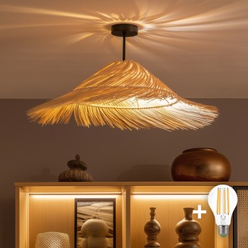 Brilagi - LED-ytmonterad taklampa CERIA BOHO 1xE27/60W/230V Ø 70 cm svart/beige