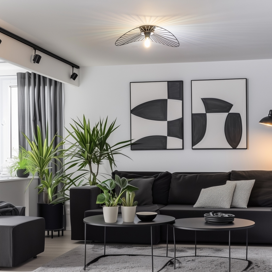 Brilagi - LED ytmonterad taklampa CERIA WIRE 1xE27/40W/230V 40x56 cm svart