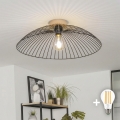 BRILAGI - LED-ytmonterad taklampa CERIA WIRE 1xE27/40W/230V Ø 60 cm svart/ek