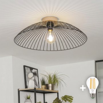 Brilagi - LED-ytmonterad taklampa CERIA WIRE 1xE27/40W/230V Ø 60 cm svart/ek