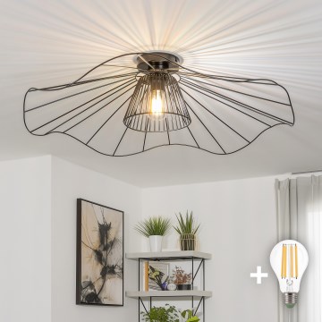 Brilagi - LED ytmonterad taklampa CERIA WIRE 1xE27/40W/230V Ø 80 cm svart