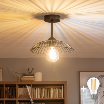 Brilagi - LED ytmonterad taklampa CERIA WIRE 1xE27/60W/230V Ø 26 cm svart
