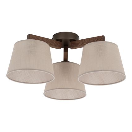 BRILAGI - LED ytmonterad taklampa LATTE 3xE27/15W/230V furu/beige