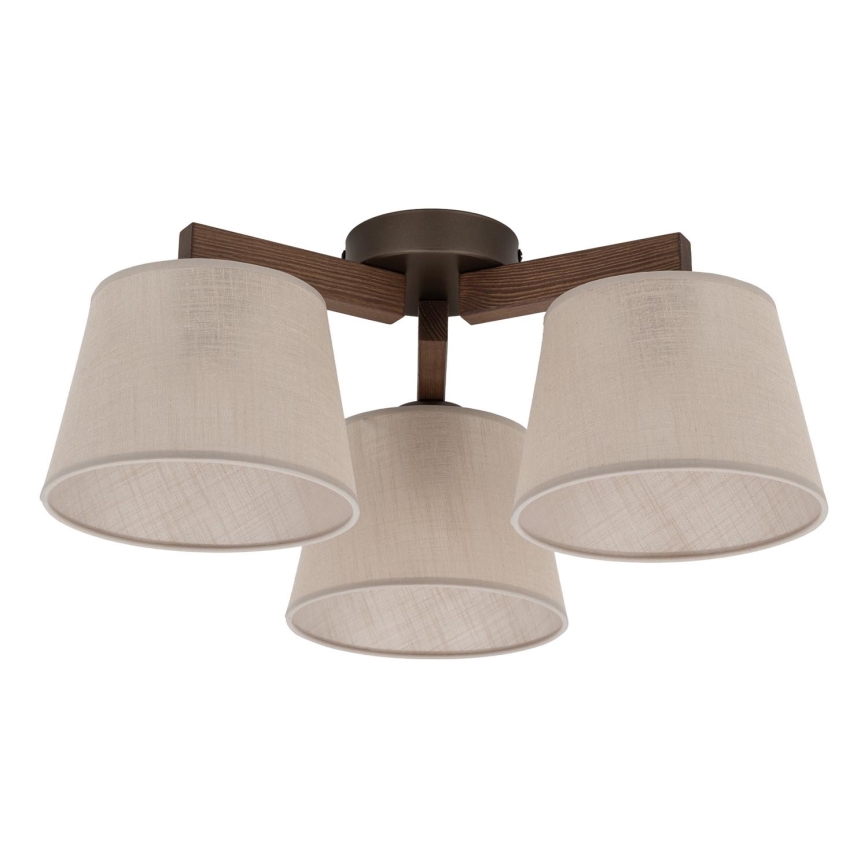 BRILAGI - LED ytmonterad taklampa LATTE 3xE27/15W/230V furu/beige