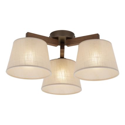 BRILAGI - LED ytmonterad taklampa LATTE 3xE27/15W/230V furu/beige