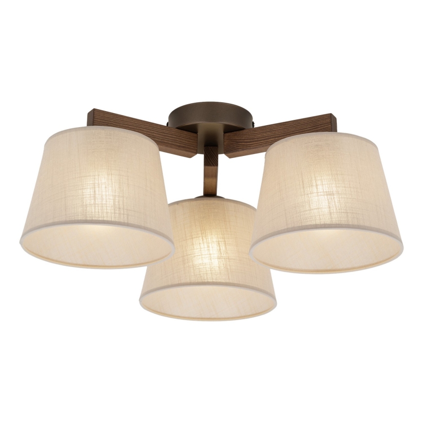 BRILAGI - LED ytmonterad taklampa LATTE 3xE27/15W/230V furu/beige