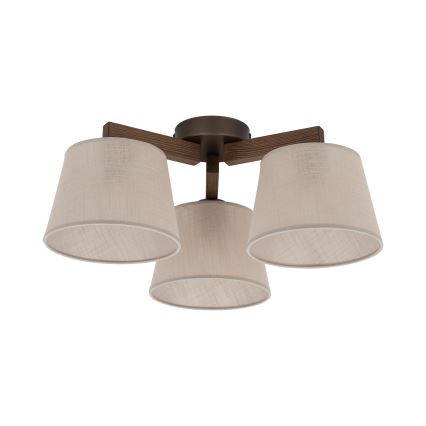 BRILAGI - LED ytmonterad taklampa LATTE 3xE27/15W/230V furu/beige