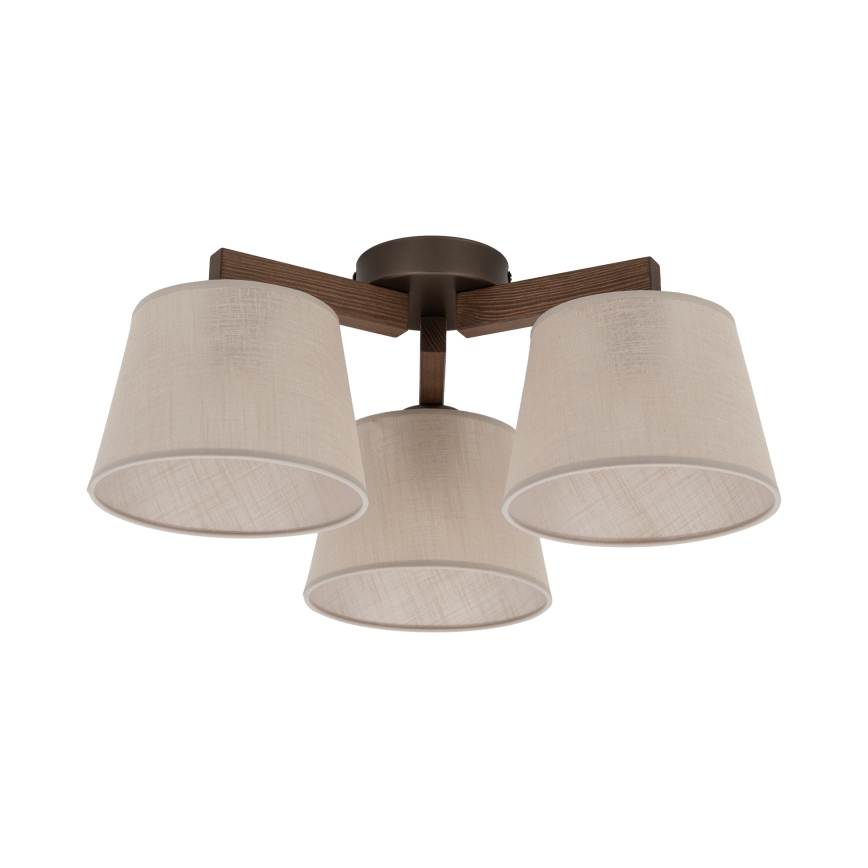 BRILAGI - LED ytmonterad taklampa LATTE 3xE27/15W/230V furu/beige
