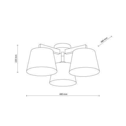 BRILAGI - LED ytmonterad taklampa LATTE 3xE27/15W/230V furu/beige