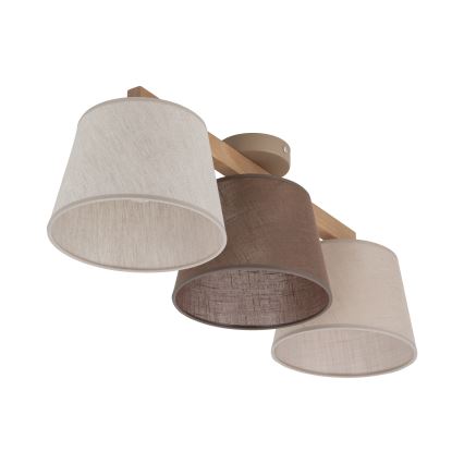 BRILAGI - LED ytmonterad taklampa LATTE 3xE27/15W/230V furu/mix