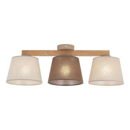 BRILAGI - LED ytmonterad taklampa LATTE 3xE27/15W/230V furu/mix
