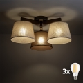 BRILAGI - LED ytmonterad taklampa LATTE 3xE27/15W/230V furu/mix