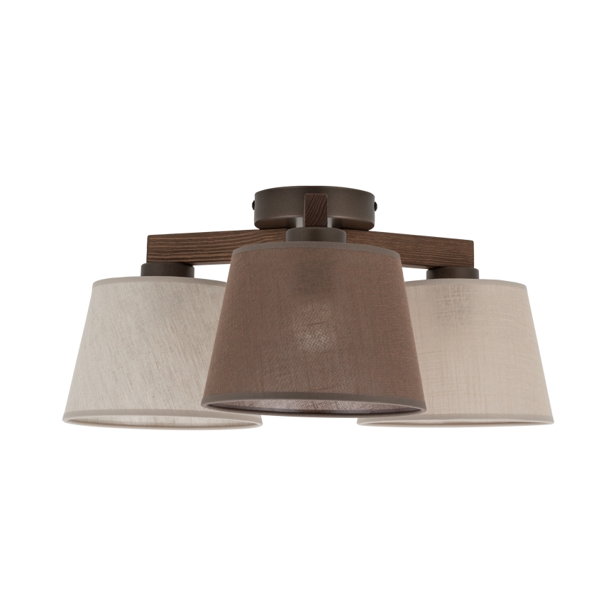 BRILAGI - LED ytmonterad taklampa LATTE 3xE27/15W/230V furu/mix