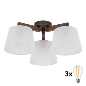 BRILAGI - LED ytmonterad taklampa LATTE 3xE27/15W/230V furu/vit