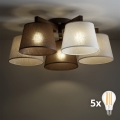 BRILAGI - LED ytmonterad taklampa LATTE 5xE27/15W/230V furu/mix