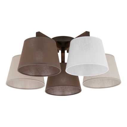 BRILAGI - LED ytmonterad taklampa LATTE 5xE27/15W/230V furu/mix