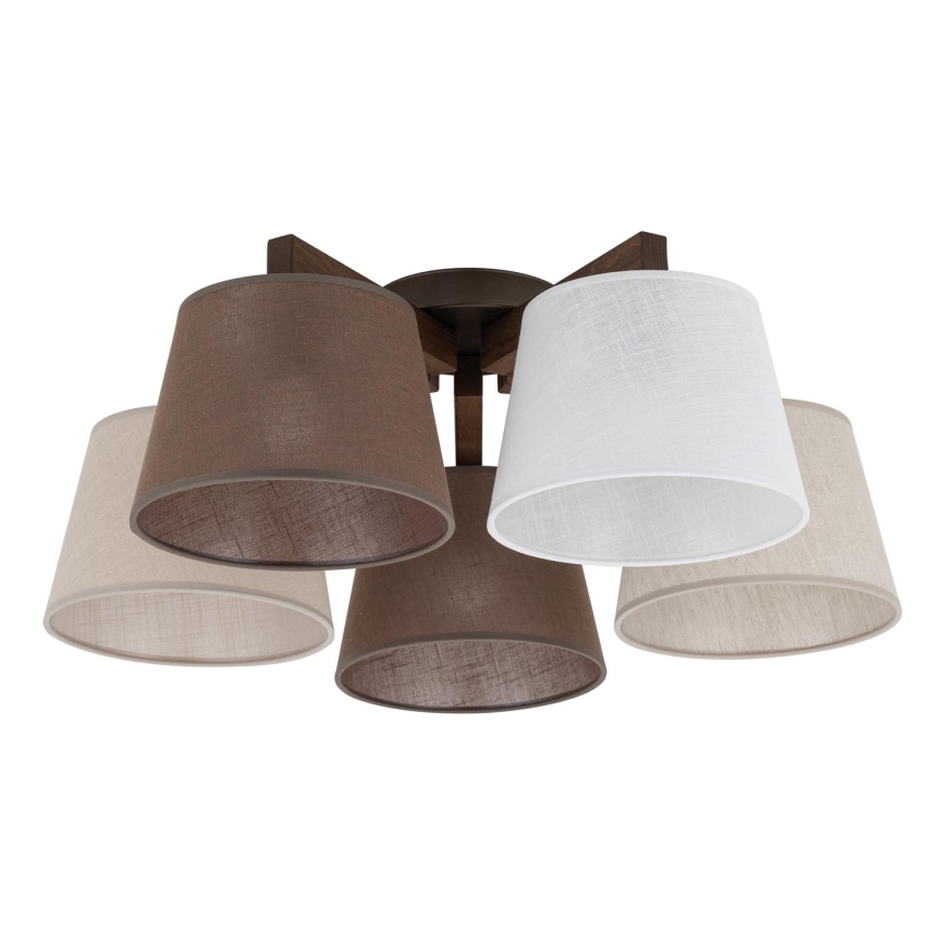 BRILAGI - LED ytmonterad taklampa LATTE 5xE27/15W/230V furu/mix