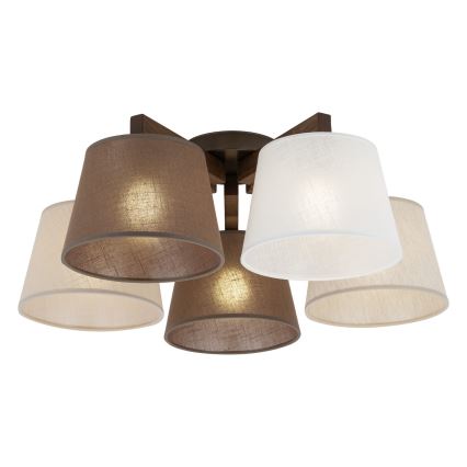 BRILAGI - LED ytmonterad taklampa LATTE 5xE27/15W/230V furu/mix